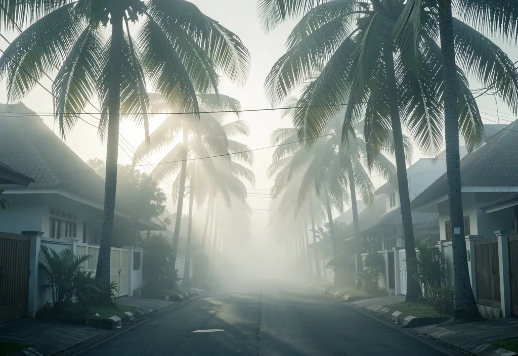 Tropical Indonesian morning scene